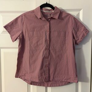 Women's Pink Striped Button Down Shirt